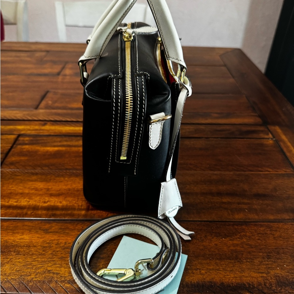 Dooney & Bourke Alto Black and Cream Satchel - Picture 3 of 8